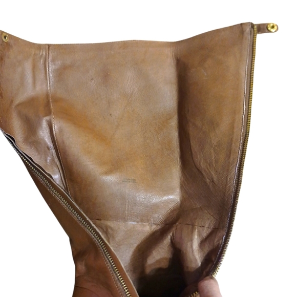 J Crew Harper Caramel Brown Leather Riding Boots Knee High Boots Size 6.5 - Picture 11 of 14